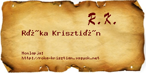 Róka Krisztián névjegykártya